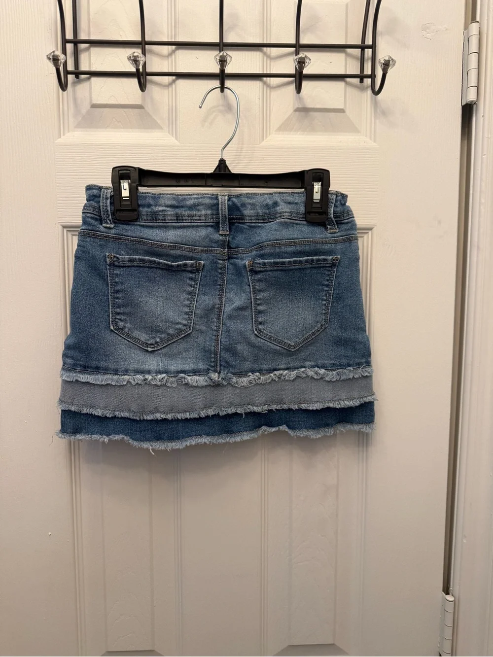 Arizona Jean Company Distressed Light Blue Denim Mini Skirt Girls size 10